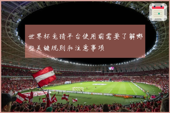 世界杯竞猜平台使用前需要了解哪些关键规则和注意事项
